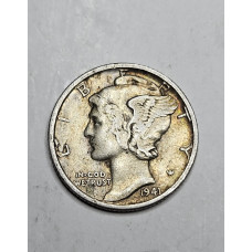 Moeda dos Estados Unidos 1 dime 1941 prata Mercury 