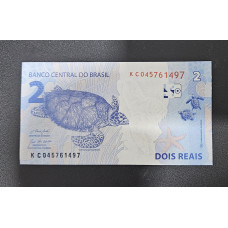 Cédula Brasil 2 reais Letras KC FE