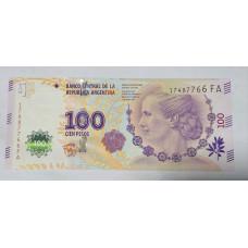 Cédula da Argentina 100 pesos 60 anos evita peron FE P358 