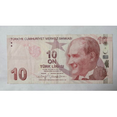 Cédula da Turquia 10 liras Mbc