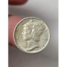 Moeda dos Estados Unidos 1 dime 1945 prata tipo mercury Soberba 