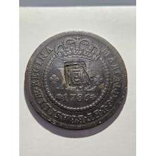 Moeda Brasil Xl reis 1786 Carimbo escudete C322 