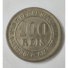 Moeda Brasil império 100 reis 1883 MbcS 