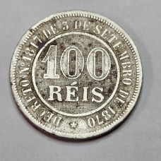 Moeda Brasil 100 reis 1889 imperio V031 