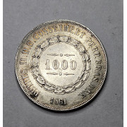 Moeda brasil império prata 1000 reis 1861 mbcS