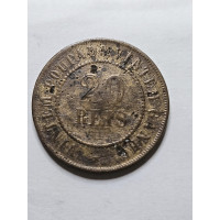 Moeda Brasil 20 reis 1893 bronze republica MBC