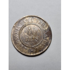 Moeda Brasil republica 40 reis 1901 bronze data escassa MBC