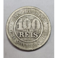 Moeda Brasil república 100 reis 1889 V043 