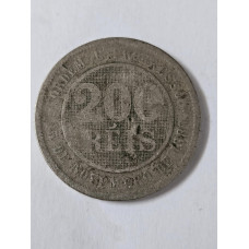 Moeda Brasil 200 reis 1889 republica 