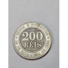 Moeda Brasil 200 reis 1894 MbcS linda peça 