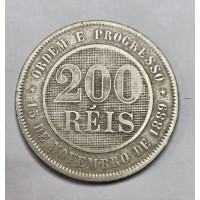 Moeda Brasil 200 reis 1898 V051 Republica MBC