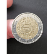 Moeda da Alemanha 2 euros 2012 comemorativa 10 anos do euro