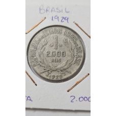 Moeda Brasil 2000 réis 1929 prata Mbc