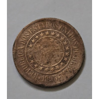 Moeda do Brasil 40 réis 1895 data difícil B819 MBC