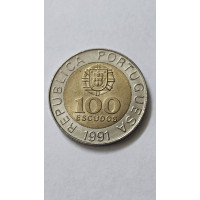 Moeda de Portugal 100 escudos 1991