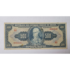 Cédula Brasil 500 cruzeiros C044 Mbc autografada