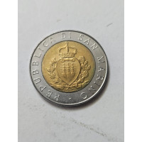 Moeda Bimetálica San Marino 500 Liras 1987 - Três Torres (Città del Vaticano)