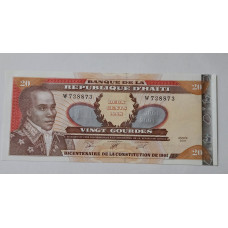 Cédula do Haiti 20 gourdes bicentenário constituição FE 2001 P271A 