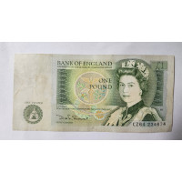 Cédula da Inglaterra 1 libra Mbc Rainha Elizabeth II