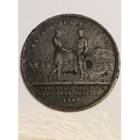 Medalha Abolição da Escravatura - Reino Unido 1807 Slave Trade Abolished by Great Britain 1807